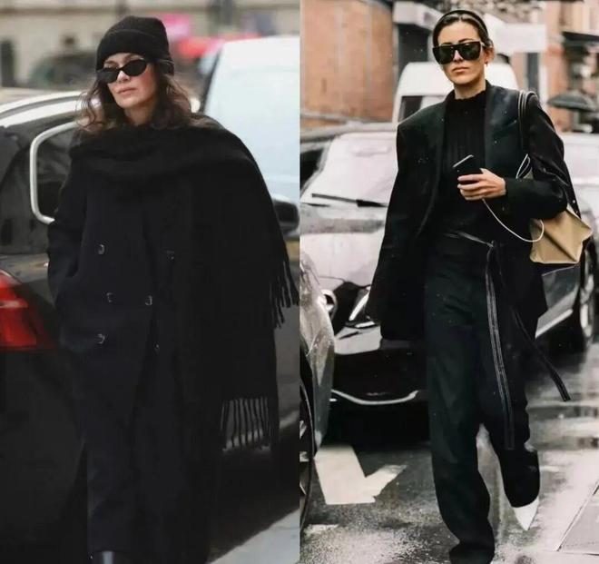 冬天不知道穿什么？那就一黑身也太高级了(图6)